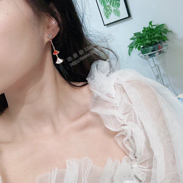 Bvlgari飾品 寶格麗三花長款耳釘 diva系列 原版飛碟耳塞  zgbq3038